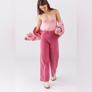 BDG Pink Wide-Leg Corduroy Jeans